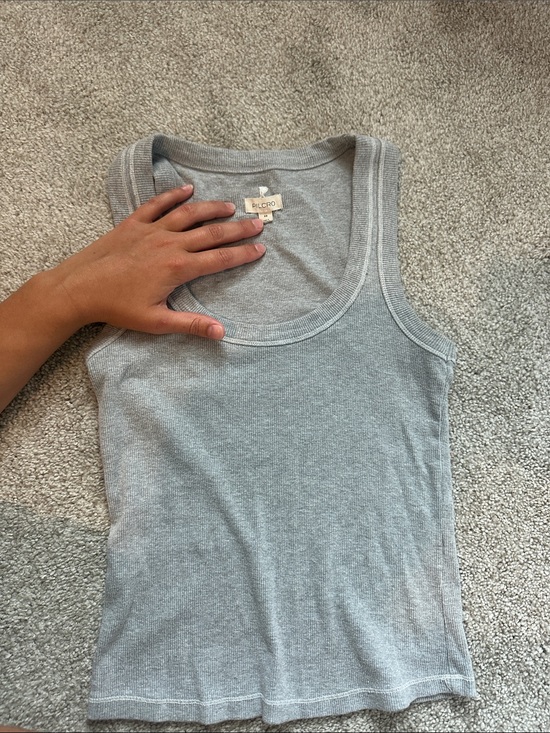 Pilcro Tops - Pilcro Light Heather Gray Ribbed Tank from Anthropology